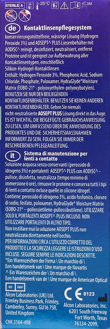 Aosept Plus z zestawem opieki Hydraglyde, zestaw podróżny, 90 ml (1 opakowanie)
