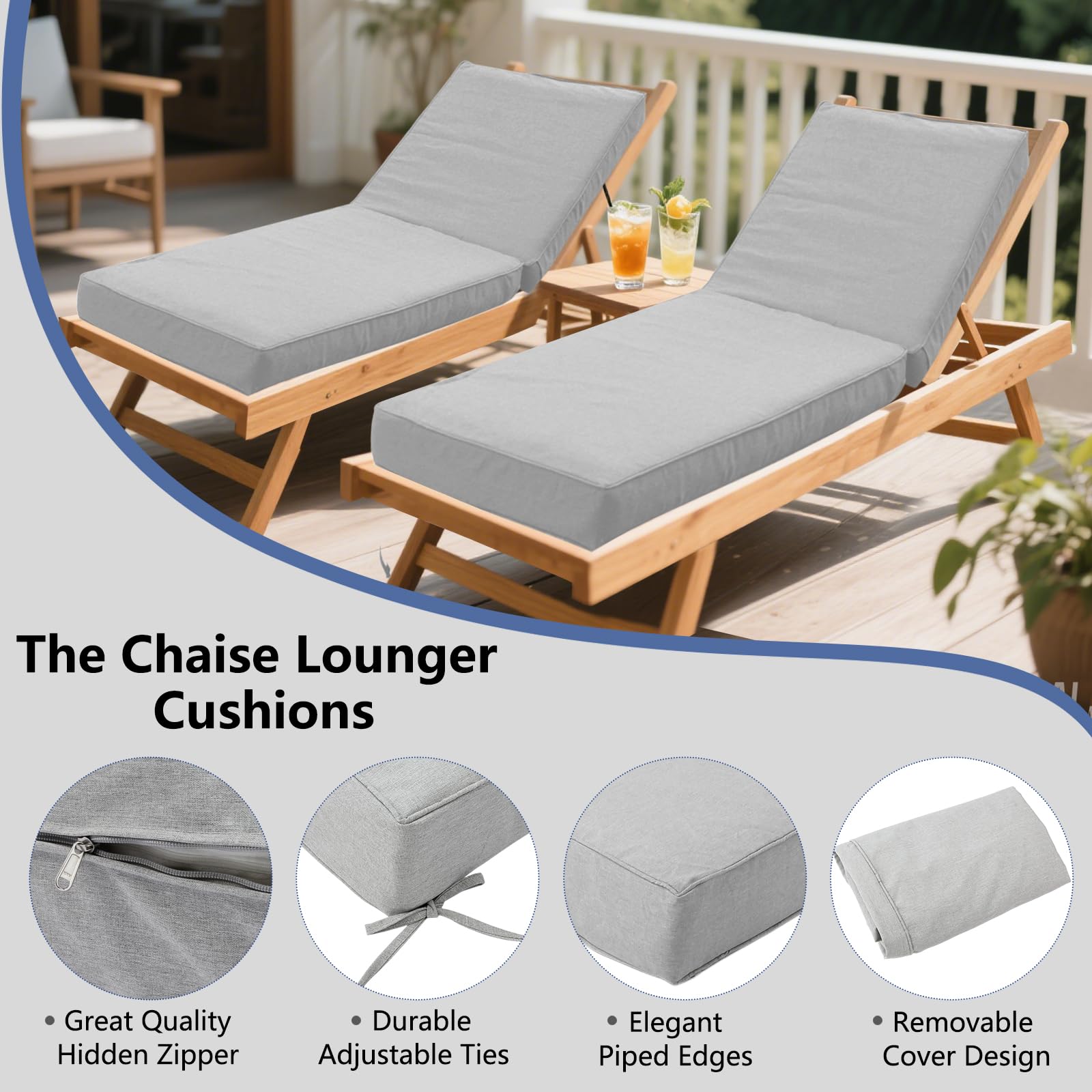 Wayfair Lounge Chair VEGNIC Outdoor Chaise Lounge Cushion