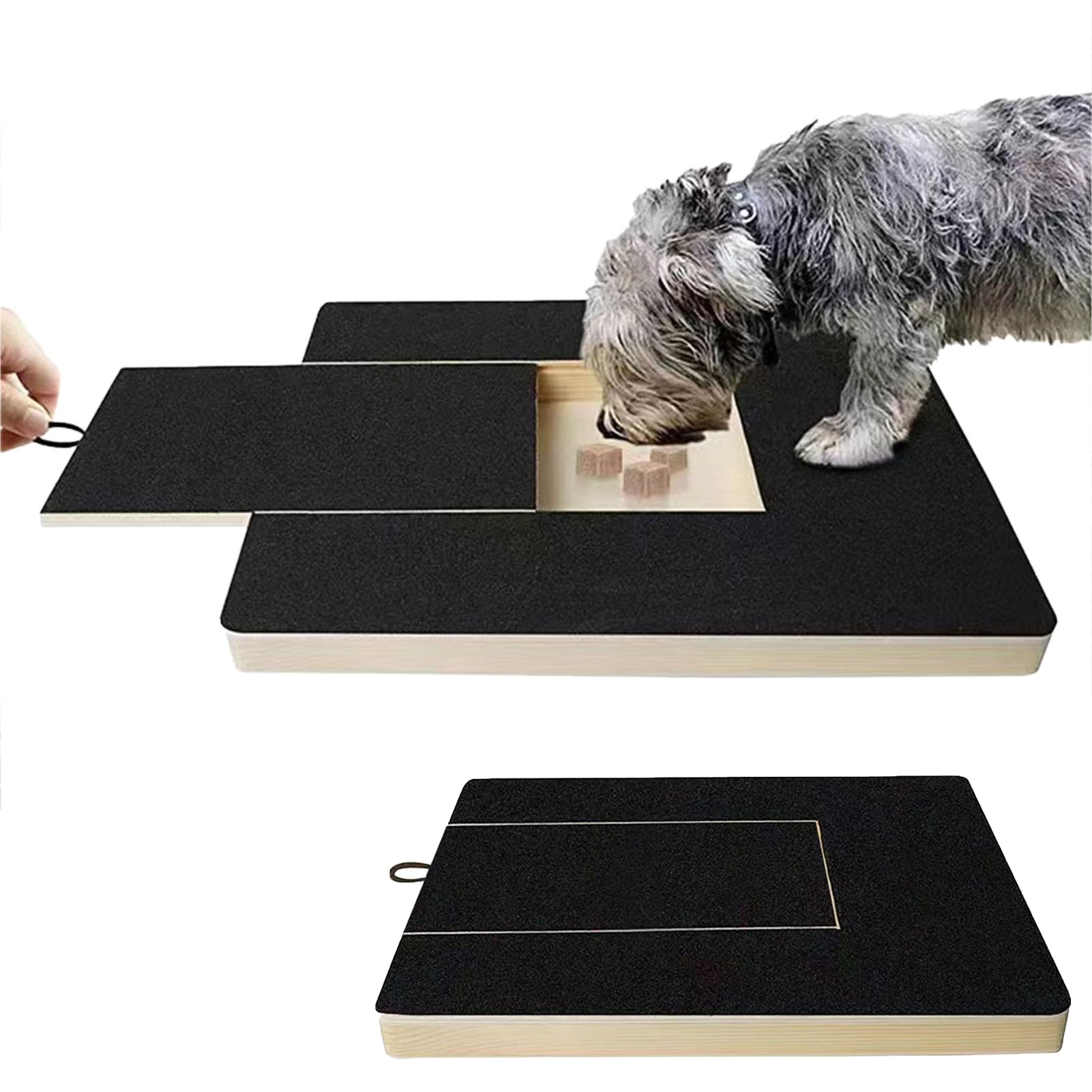 Dog Nail Scratch Board File, Wooden Dog Nail File Board with Built-in Snack Box, Pull-Out Pet Nails Grinder Wooden Scratcher, Sandpaper Puppy Nails Grinding Pad, Ensures Protection Of Furniture,Floors