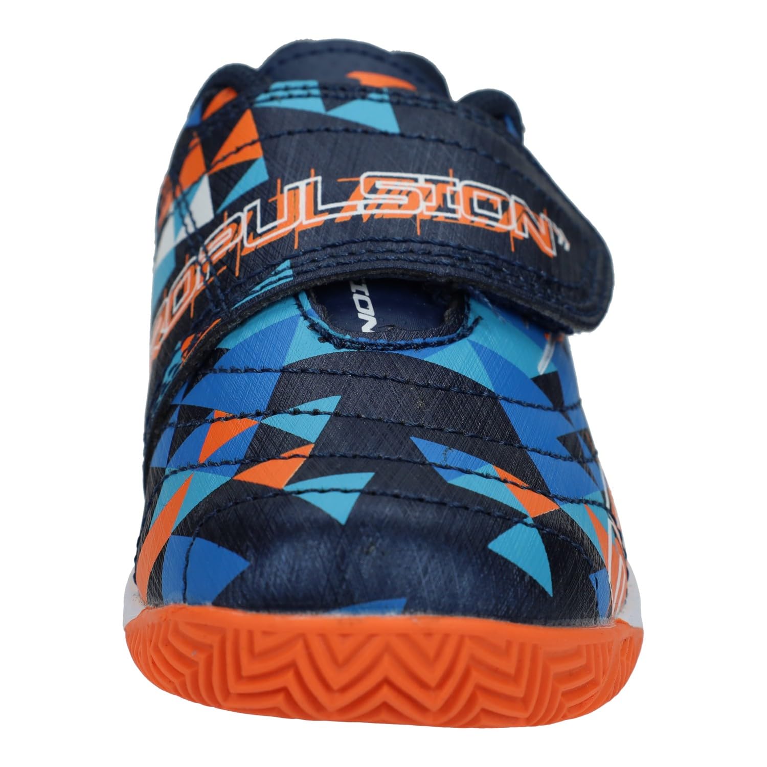 Joma PRJW2303INV Zapatillas de fútbol Sala para niños, Color Marino con Naranja y Azul Claro, diseño anatómico con Velcro NIÑO Deportivos Marino 37