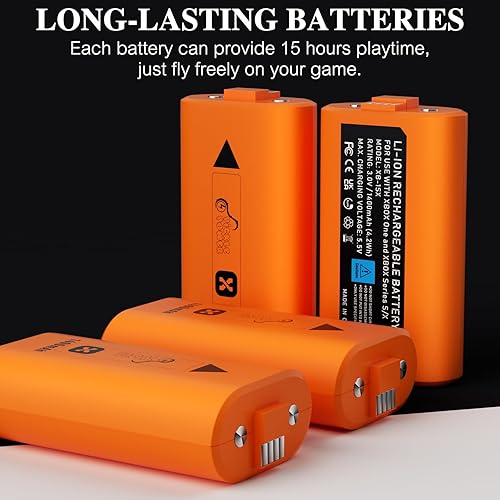 Miniatura 4 de Batería recargable de litio para Xbox Series XS y Xbox One, batería 2X1400mAH para Xbox Series XS, Xbox OneXSElite