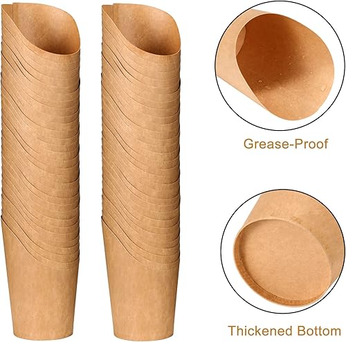 Miniatura 5 de Vasos de charcutería de 14 onzas con palitos y bolsas, tazas de papel para aperitivos con palillos de cóctel, soporte para papas fritas marrón