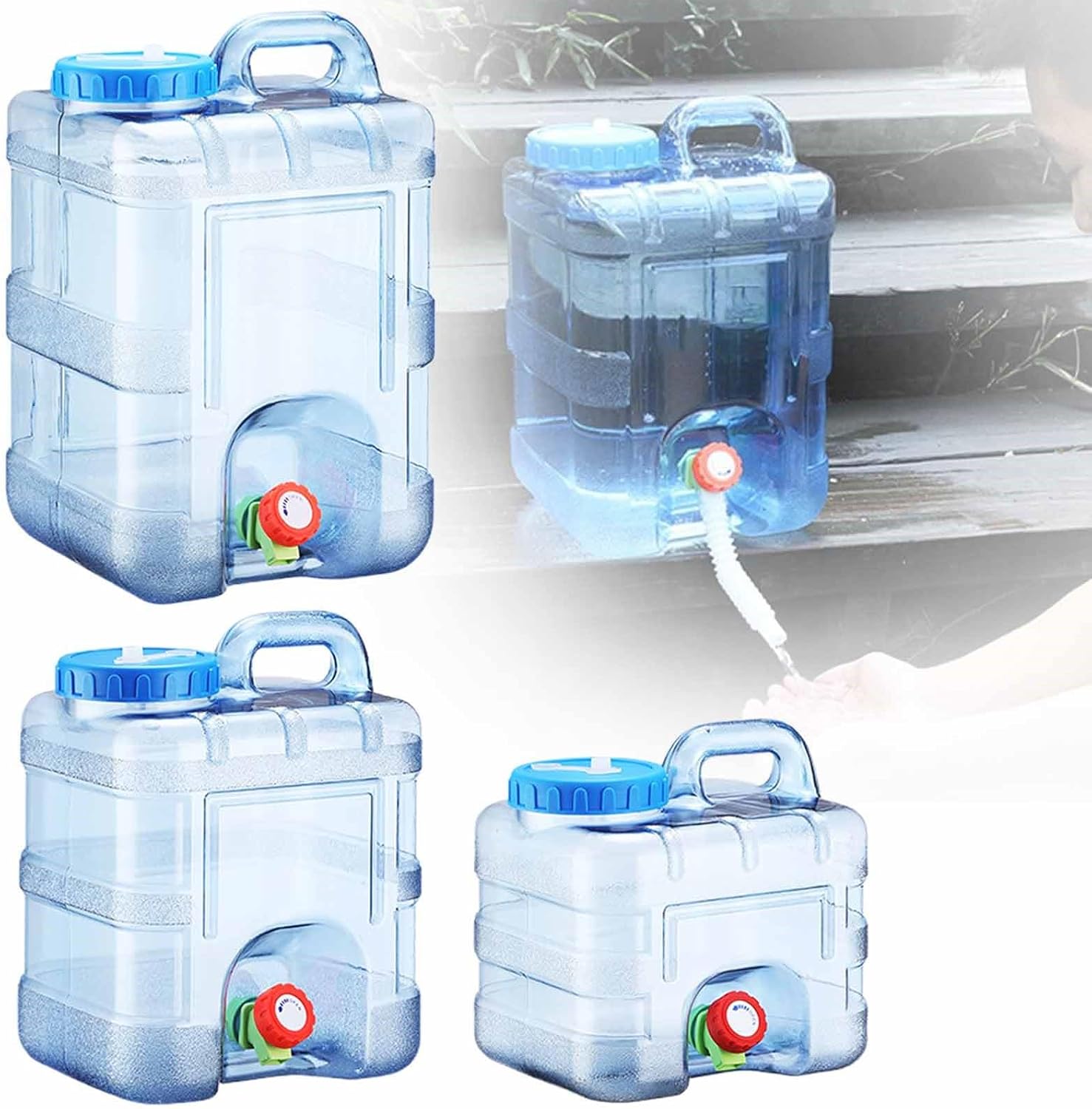 Portable Camping Water Tank with Faucet Water Storage Container with Tap BPA Free Emergency Drinking Water Canister for Outdoor Camping, Hiking, Car Travel Home Emergency Use (15L)