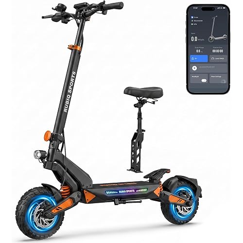 Electric Scooter Adults, 1600W/2400W/4800W Dual Motor,40 Miles Range,35/40 Mph Top Speed Fast Electric Scooter with Detachable Seat,52V 22.5AH Battery,11" Off-Road Tires E Scooter for Commuter Outdoor