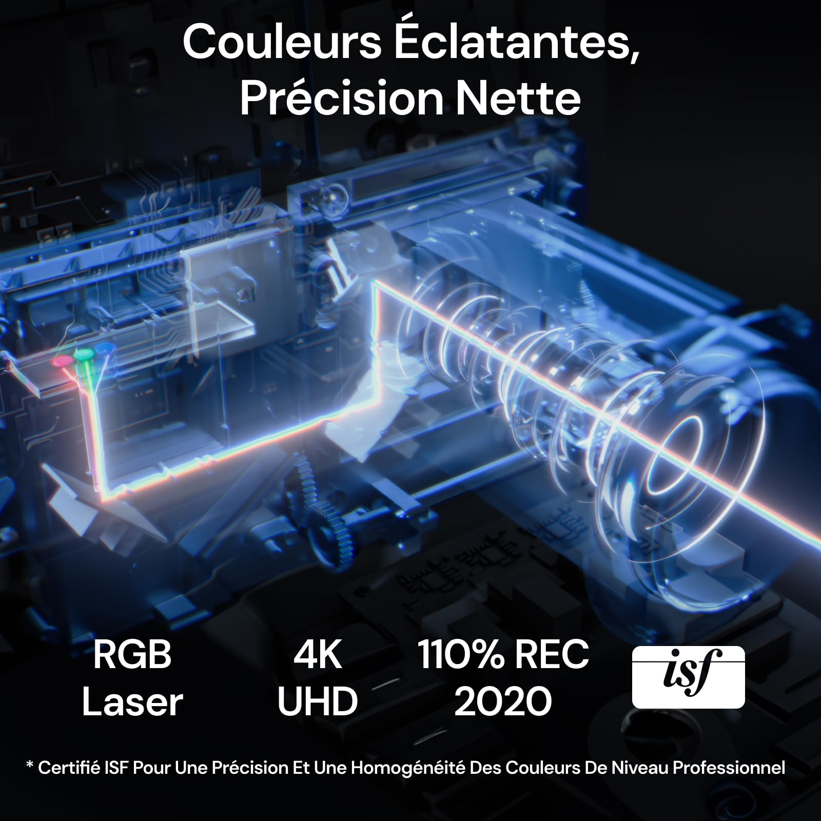Potrójny projektor laserowy Valerion StreamMaster Plus2, 2000 ISO Lumenów, 2-krotnie wyższa wydajność, 4 ms bez opóźnień w grach, przesyłanie strumieniowe TV-Rich, IMAX, HDR10+, Dolby Vision&Atmos