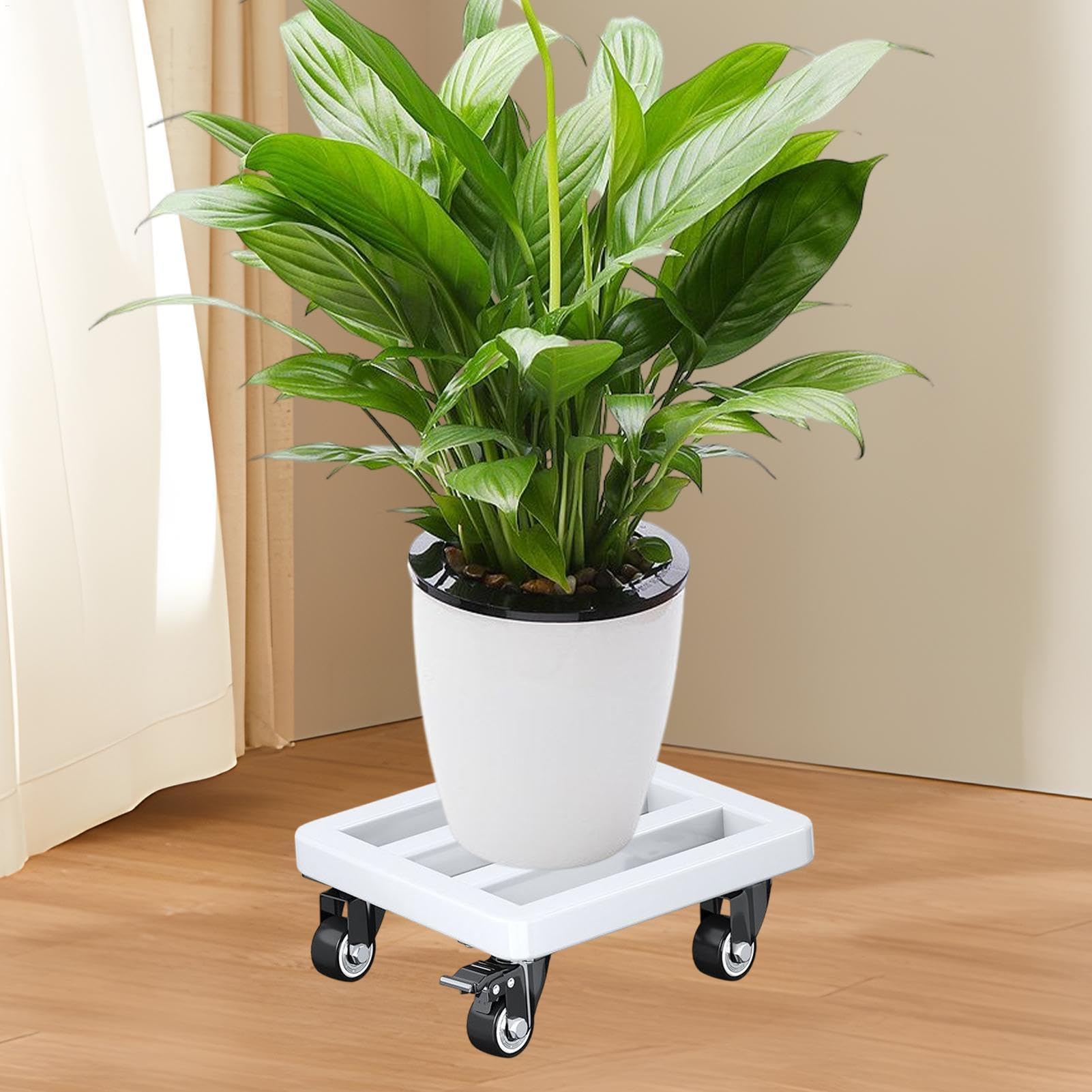 Sottovaso con Ruote 30cm Carrello Portavasi in Metallo Pesante