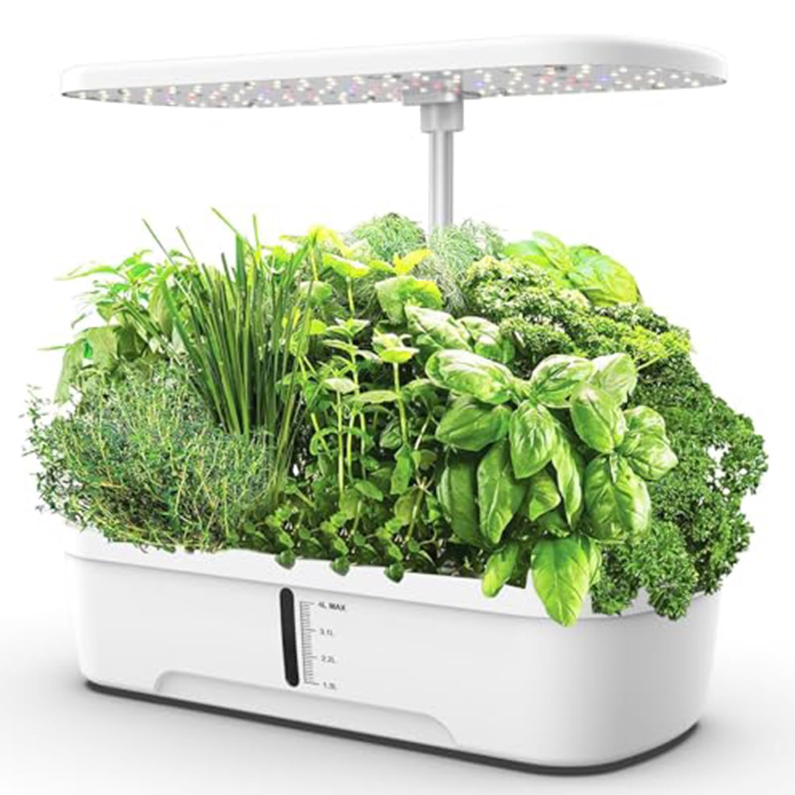 FHRKA Hydroponics Growing Systems with LED Grow Light, 12 Pods Indoor Smart Garden Kit, Temperature Display, Height Adjustable (White)
