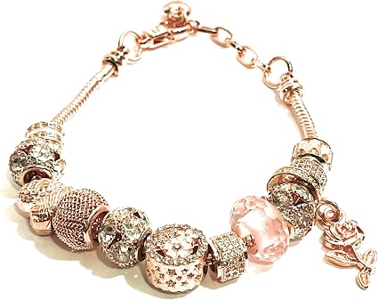 Amazon.com: Rose Gold charm bracelet 