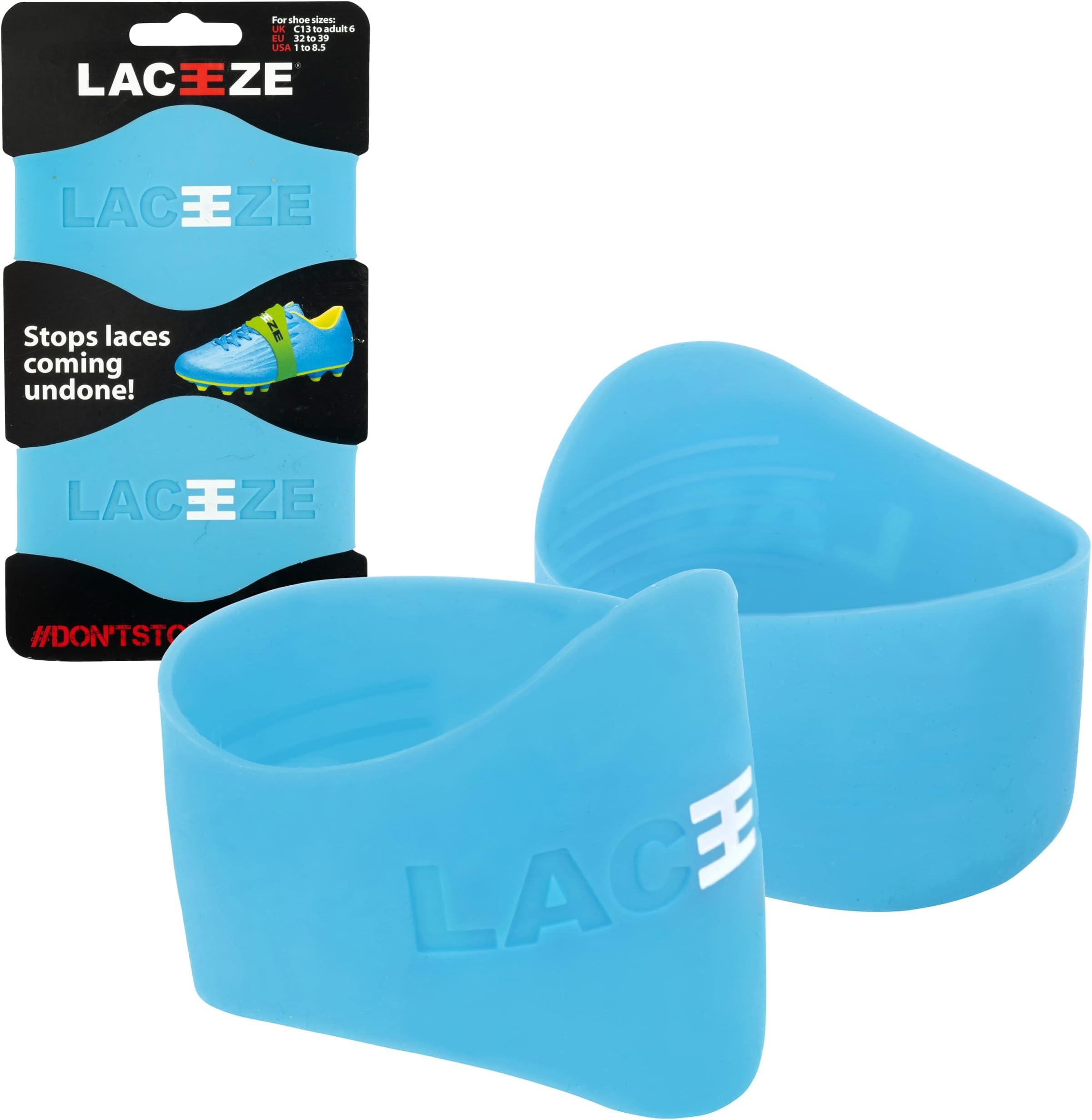 LACEEZE – As Seen on Dragons' Den – Ribbed Technology – Secure Laces, Prevents Unraveling, Fits Shoe Size UK 6.5+, Ideal for Sports Shoes, Football, Rugby, Hockey