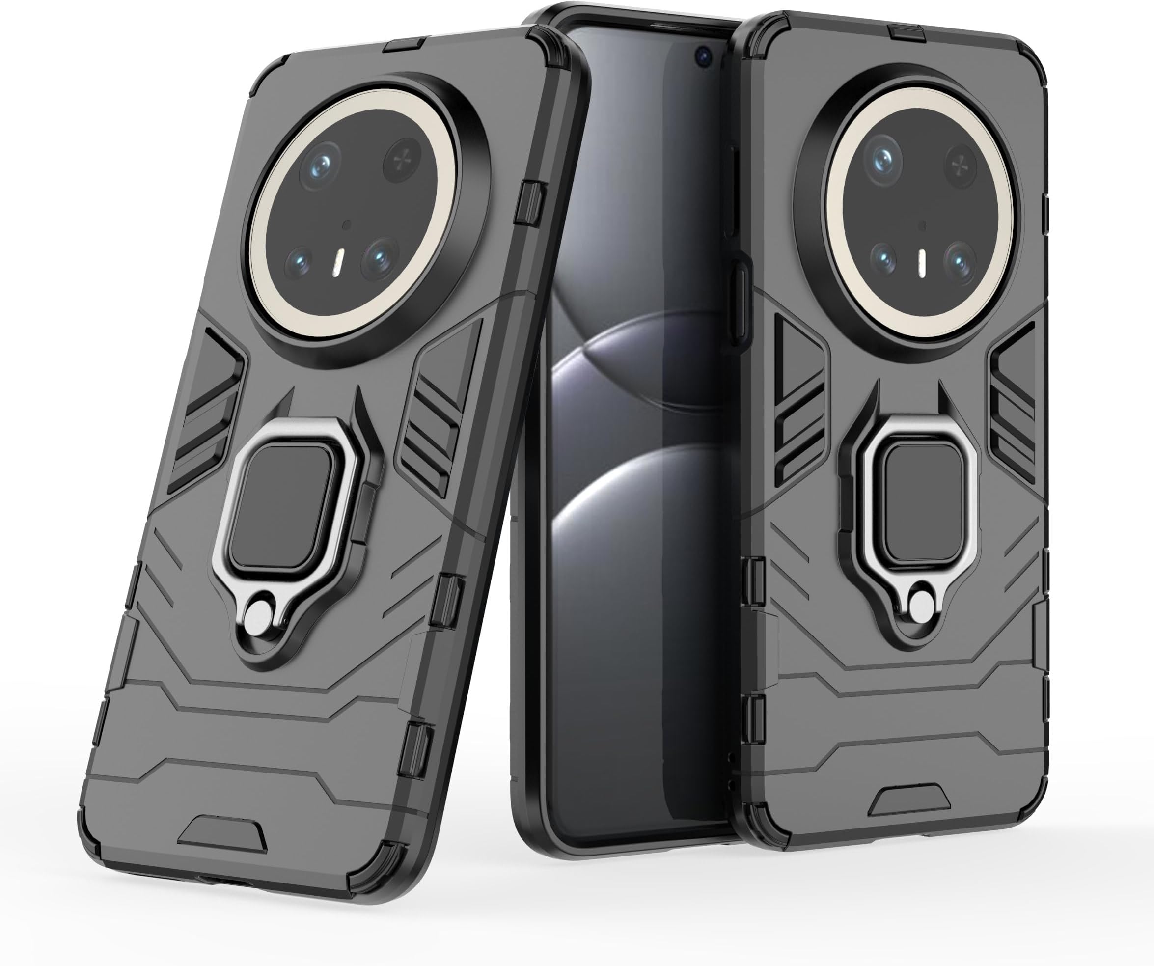 Case for Huawei Mate 70 Pro,Hybrid Heavy Duty Protection Shockproof Defender Kickstand Armor Case Cover,Black