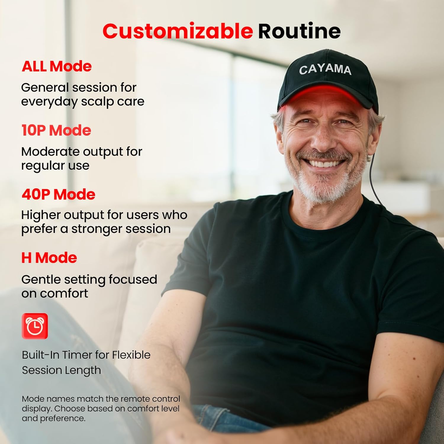 CAYAMA Red Light Hair Growth Cap – Red Light Therapy for Hair Growth Appearance, Adjustable Fit & Remote Control, At-Home Scalp Care for Men & Women - Image 5