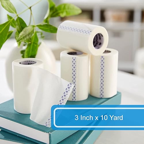 Miniatura 6 de McKesson Cinta quirúrgica no estéril tela similar a la seda permeable al aire 3 pulgadas x 10 yardas 4 rollos 1 paquete