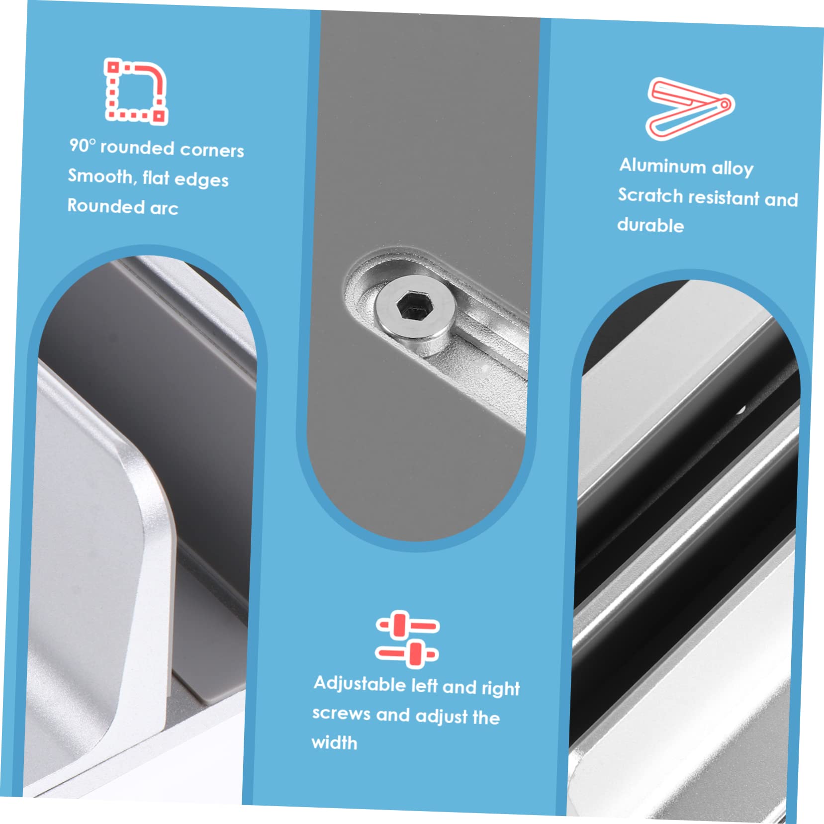 Alliage D'aluminium Support Vertical Double Fente, Largeur Réglable, Protection en Silicone, Antidérapant, pour Ordinateur Portable pour Bureau