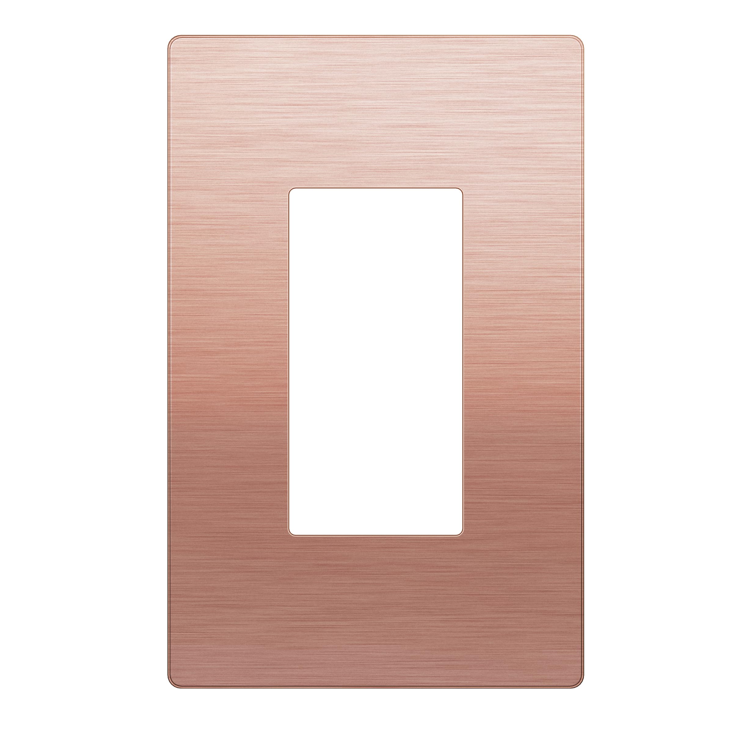 LIDER Screwless Metal-Surface Wall Plate, Mid-Size 1-Gang, Stainless Steel