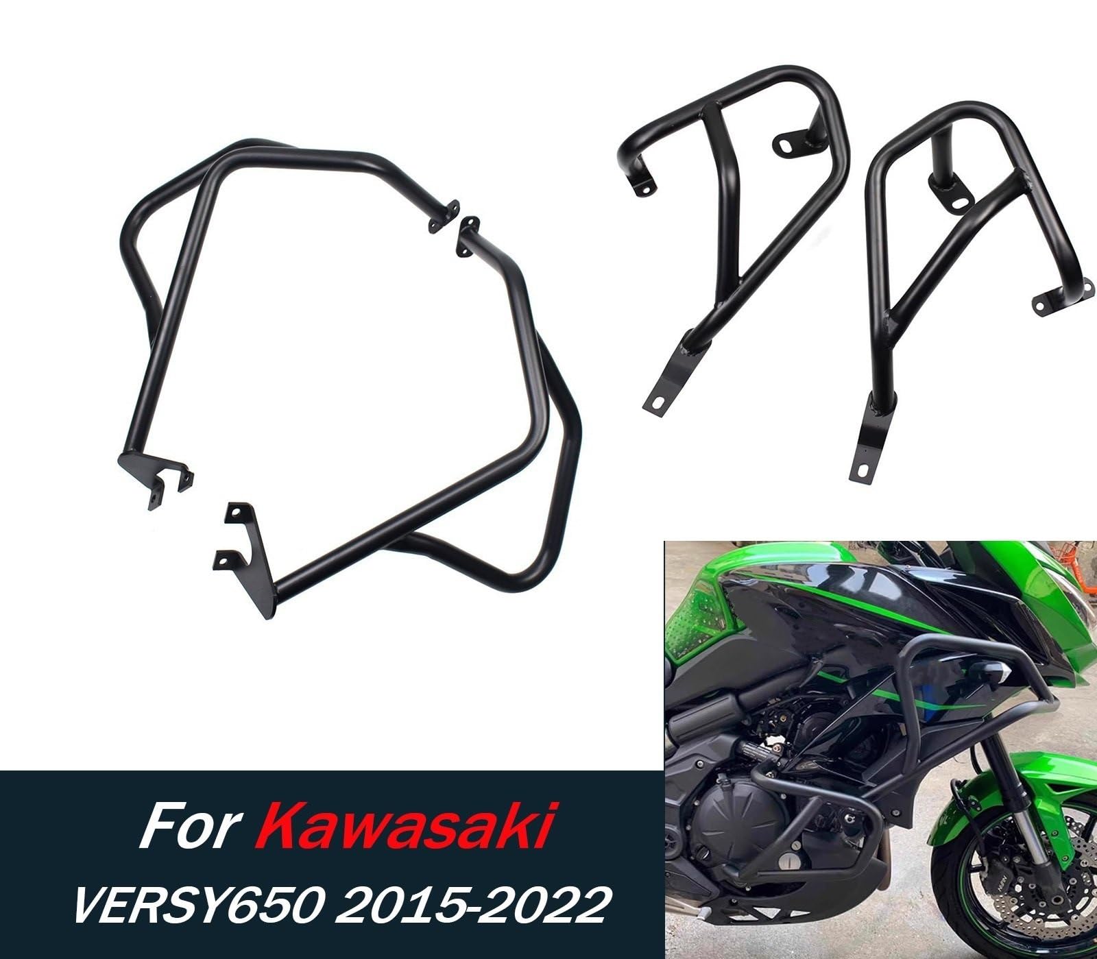 bloków zderzaka Pasuje do Kawasaki pasuje V&ersys650 2015-2022 motocykl pasek awaryjny osłona silnika zderzaka Gmoli Motocyklowych