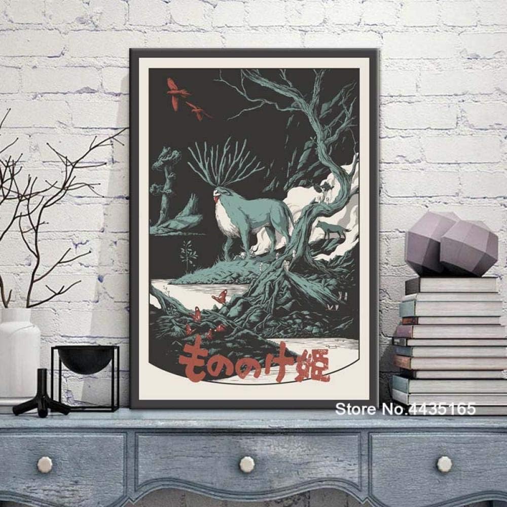Amazon もののけ姫ポスター記念スタジオジブリポスターとプリント壁アート画像キャンバス絵画子供部屋の装飾50 70センチフレームなし ウォールステッカー オンライン通販