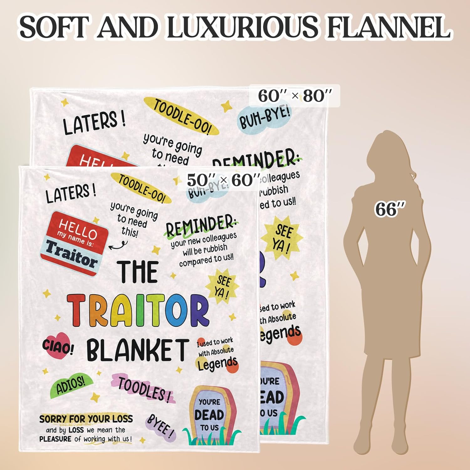 Farewell Gifts for Coworkers, Coworker Leaving Gifts for Women, Men - Traitor Blanket 80" X 60", Goodbye&Going Away Gifts for Coworkers, Work Besties Gift, Leaving Gift for Teacher Nurse Boss Friends