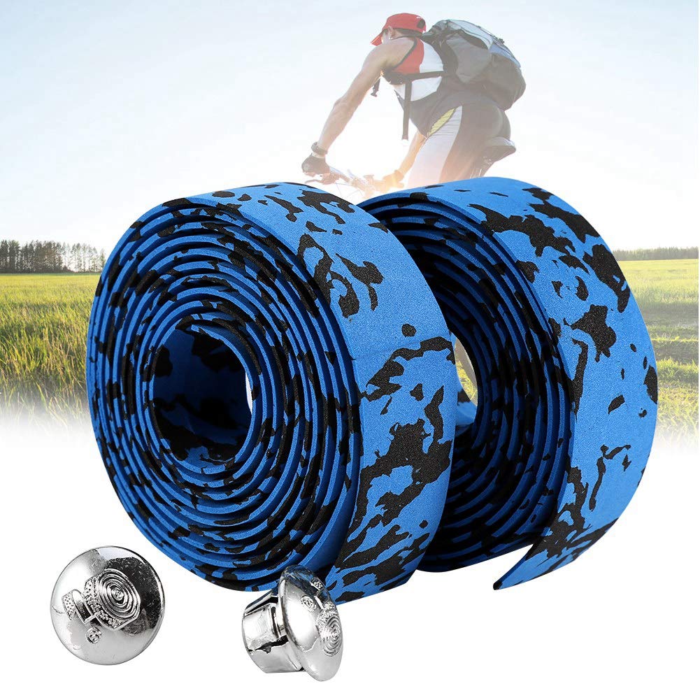 Envoltura de Manillar de Bicicleta 2PCS con 2 Tapones de Barra Cinta de Ciclismo Cinta Reflectante para Bicicleta de Carretera MTB