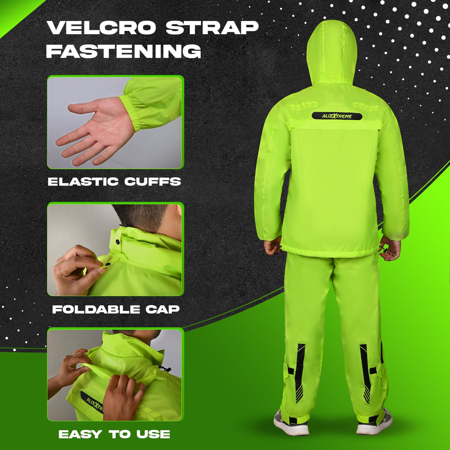 スキー bal 3M TAPED WATER PROOF JACKET Lime Allextreme Waterproof Riding Jacket Rain Cover Set with Pant
