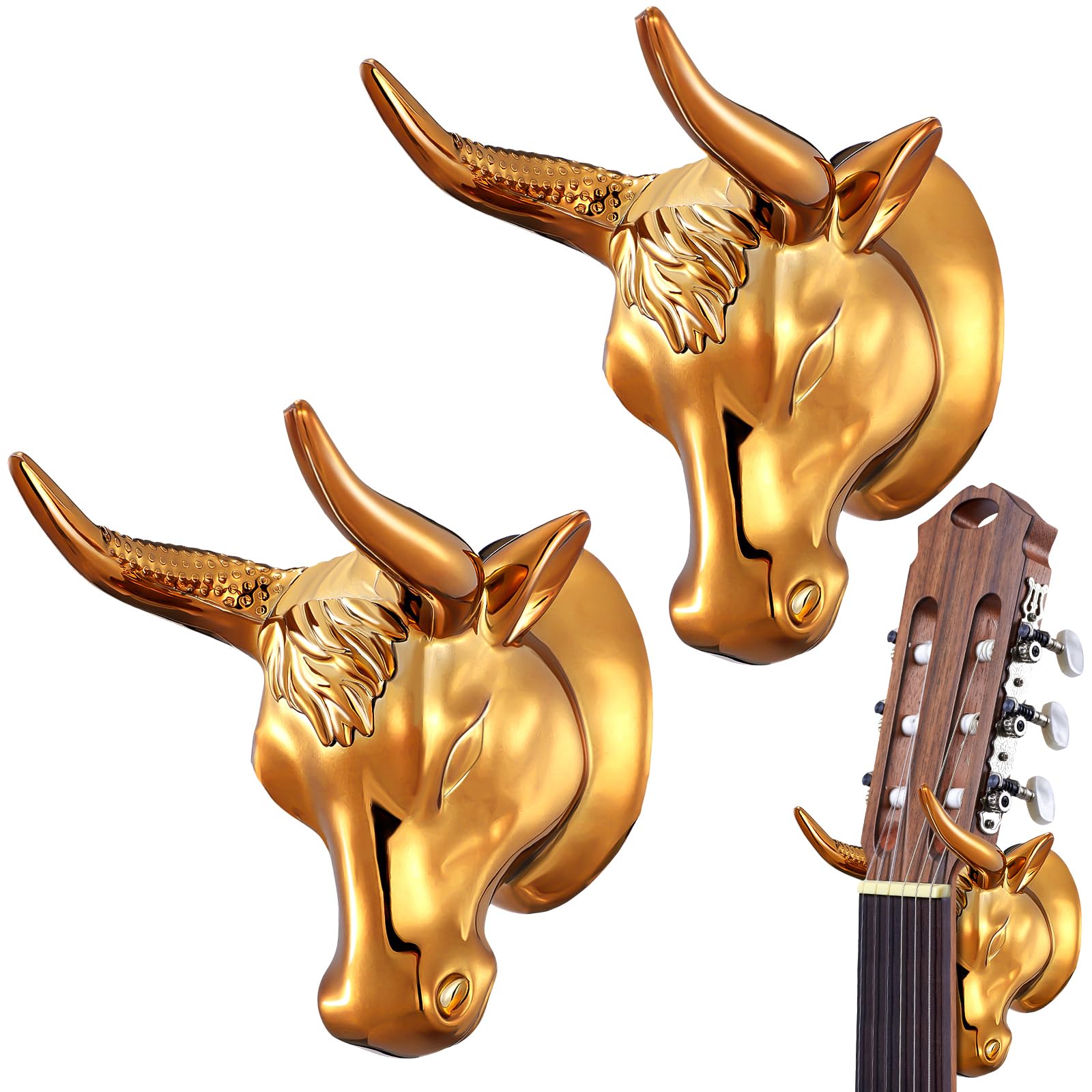 DoubleFill Soporte de pared para guitarra de toro, soporte de pared para guitarra, soporte de pared para guitarra, soporte de pared para guitarra, ukelele, soporte de pared para guitarra acústica