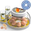 Egg Incubators for Hatching Eggs with Temperature Control, Poultry Egg Incubator with Automatic Egg Turning and Humidity Display, Egg Candler Incubator for Chicken Duck Goose & Quail- Yellow