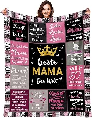 ZUCZUG Kuscheldecke Geschenke für Mama, Personalisierte Geschenke Decke An Meine Mama, Mutter, Super Weiche Flanelldecke Wohndecke Schlafdecke für Mutter zum Thanksgiving Geburtstags