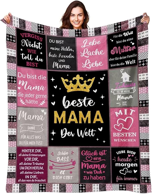ZUCZUG Kuscheldecke Geschenke für Mama, Personalisierte Geschenke Decke An Meine Mama, Mutter, Super Weiche Flanelldecke Wohndecke Schlafdecke für Mutter zum Thanksgiving Geburtstags