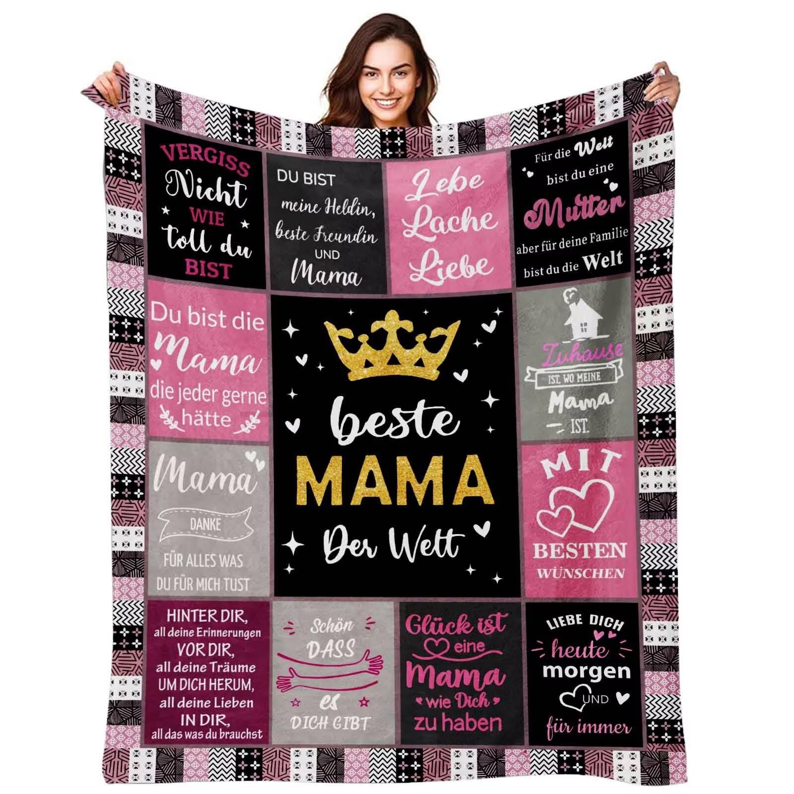 ZUCZUG Kuscheldecke Geschenke für Mama, Personalisierte Geschenke Decke An Meine Mama, Mutter, Super Weiche Flanelldecke Wohndecke Schlafdecke für Mutter zum Thanksgiving Geburtstags