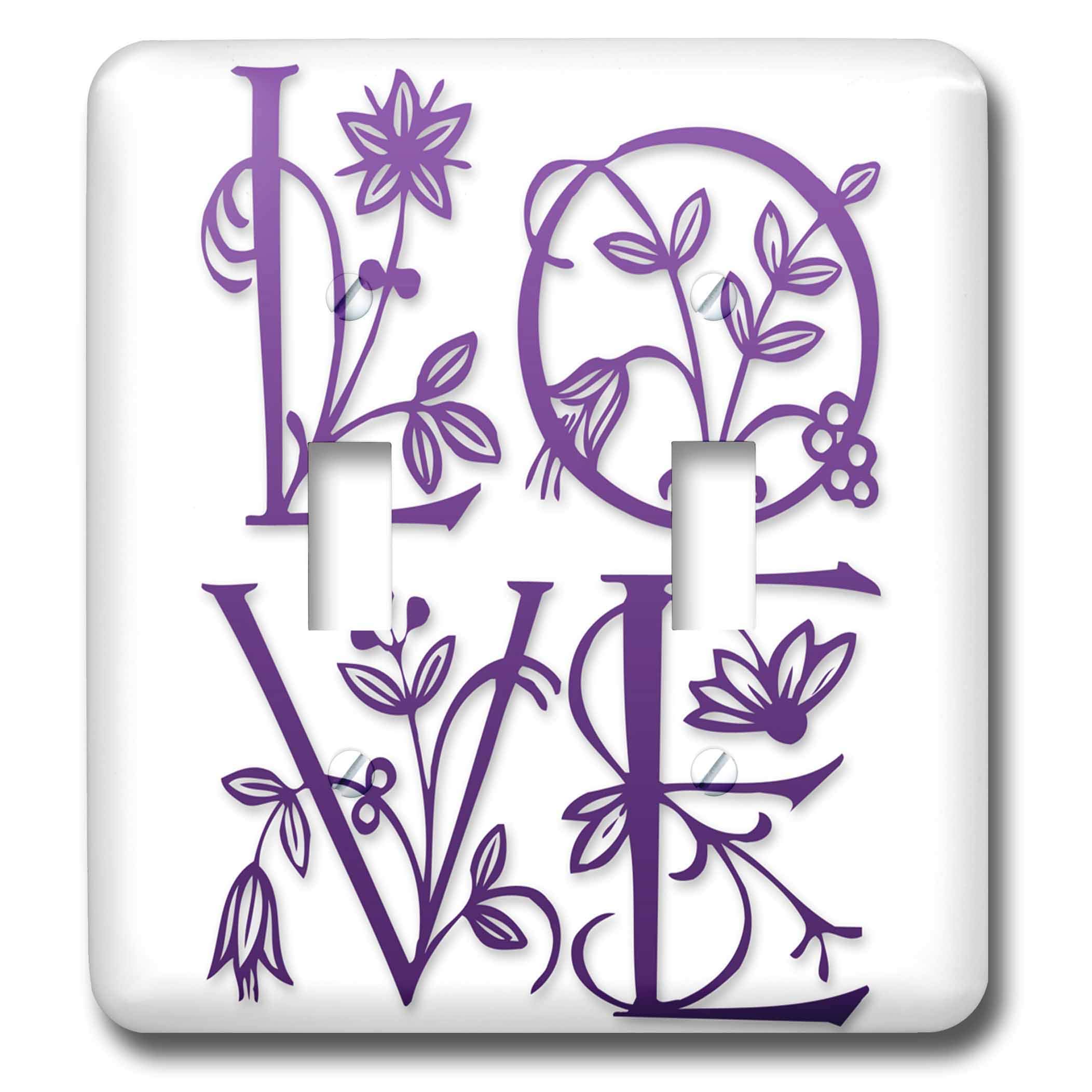 Interrupteur floral violet Love 3dRose LSP_30036_2 pour sublimer la chambre