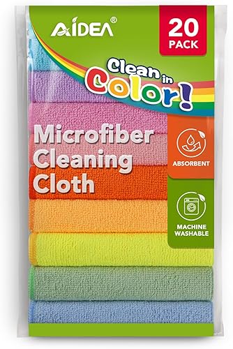 Miniatura 21 de AIDEA Paño de limpieza de microfibra blanco, 100 unidades, trapos de limpieza absorbentes, trapos de tienda comercial, sin pelusas, sin arañazos,