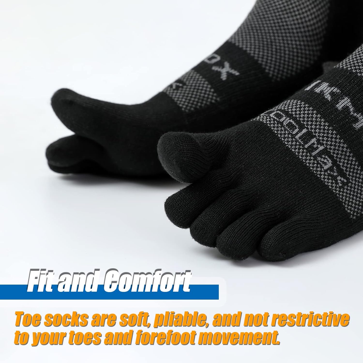 3 Pairs Coolmax 5 Toe Socks Ankle for Men Women Quick-Dry Running, Hiking, Climbing Athletic Finger Socks Quarter - Image 7
