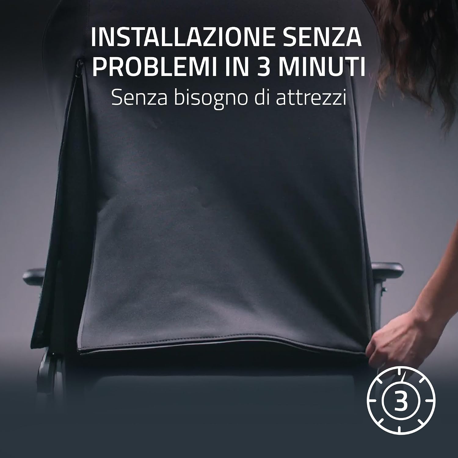 Razer Gaming Chair Sleeves - Progettato Iskur V2 X - robusto e completamente lavabile - protezione contro sporco e macchie (2 pezzi per schienale e sedile) Quartz - Sedia gaming - Immagine 4