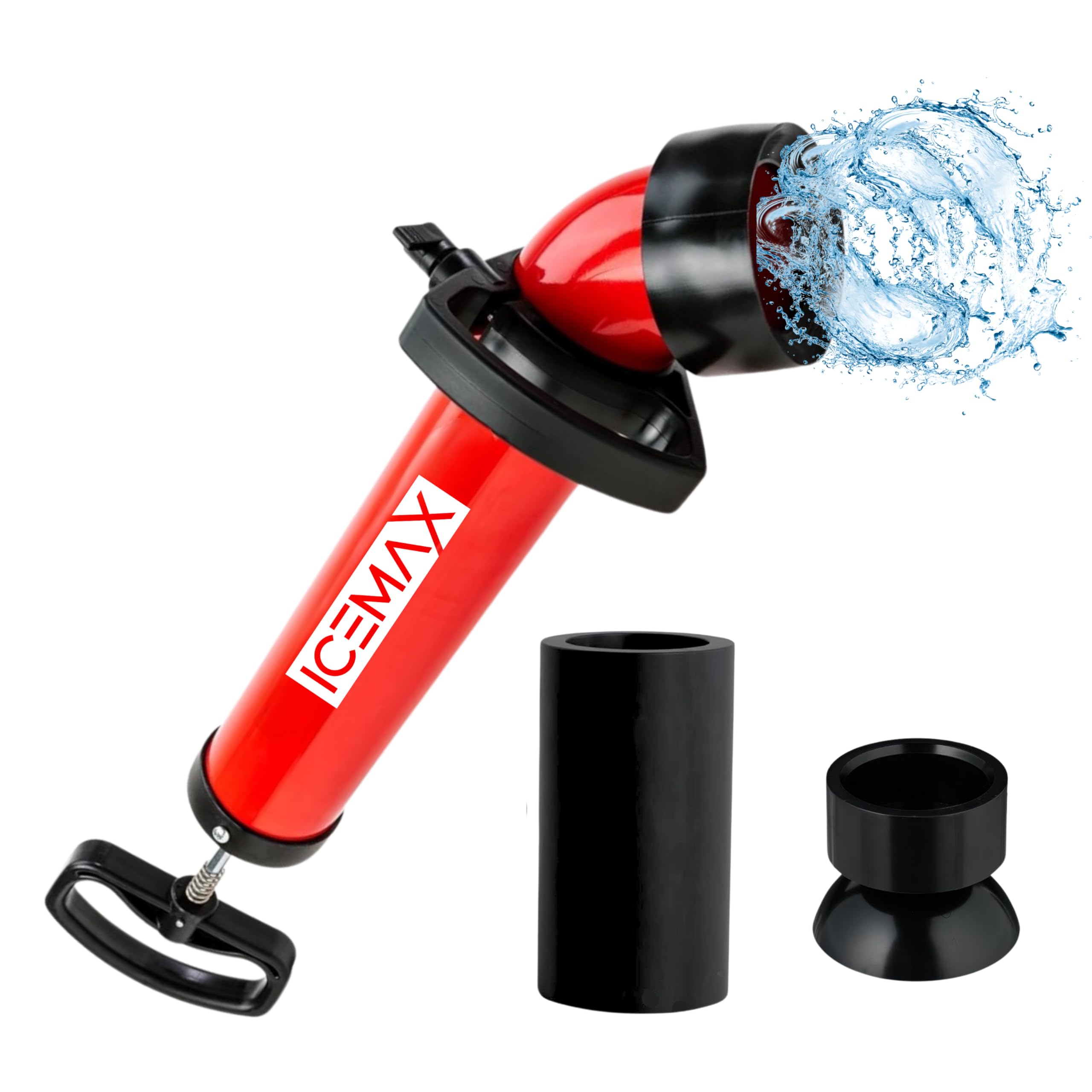 ICEMAX Déboucheur canalisation haute pression avec 3 têtes pour WC evier et douche