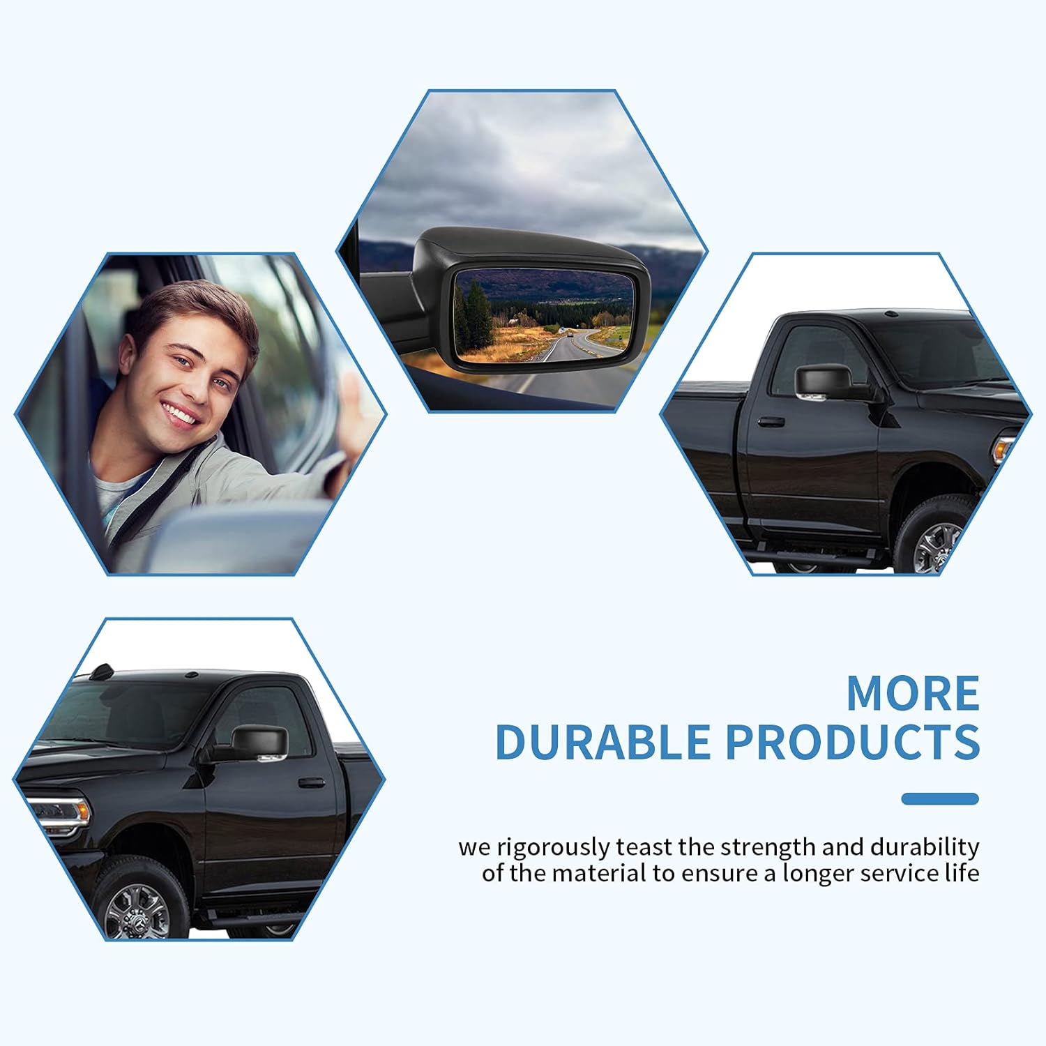 ECCPP Passenger Heated Side View Mirror Fit For 2011-2013 For Dodge For Ram 1500 3500 2011-2015 For Ram 2500 2009-2010 For Dodge For Ram 1500 Manual Folding Turn Signal Side View Mirror Glass