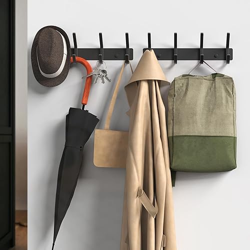 Vista 96 de VAEHOLD - Ganchos de pared para colgar abrigos, perchero con 6 ganchos dobles para colgar toallas, sombreros, batas, bolsas y llaves, para baño