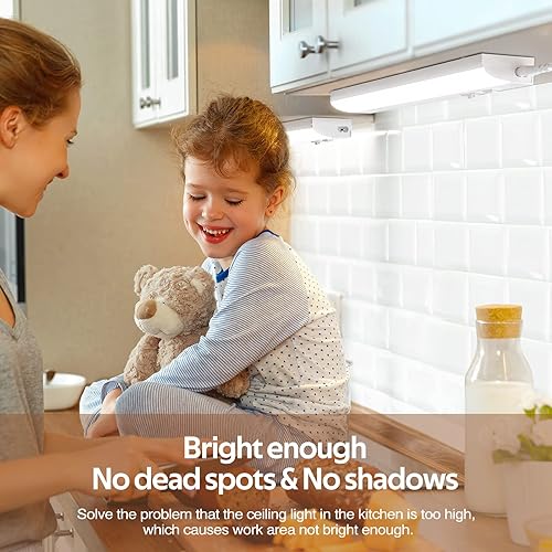 Miniatura 4 de PESUTEN Iluminación LED para debajo del gabinete para cocina, enchufable, luz regulable debajo del gabinete, 3 colores, 3000 K4000 K5000 K para