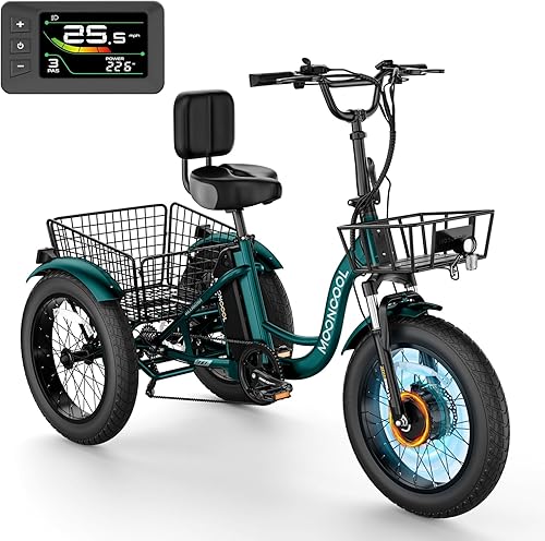 Vista 38 de NAIZEA Electric Tricycle Adult Electric Bicycles,Electric Trike,3 Wheel Electric Bike Ebike E Bicycle with Removable Battery, Motorized Trike with