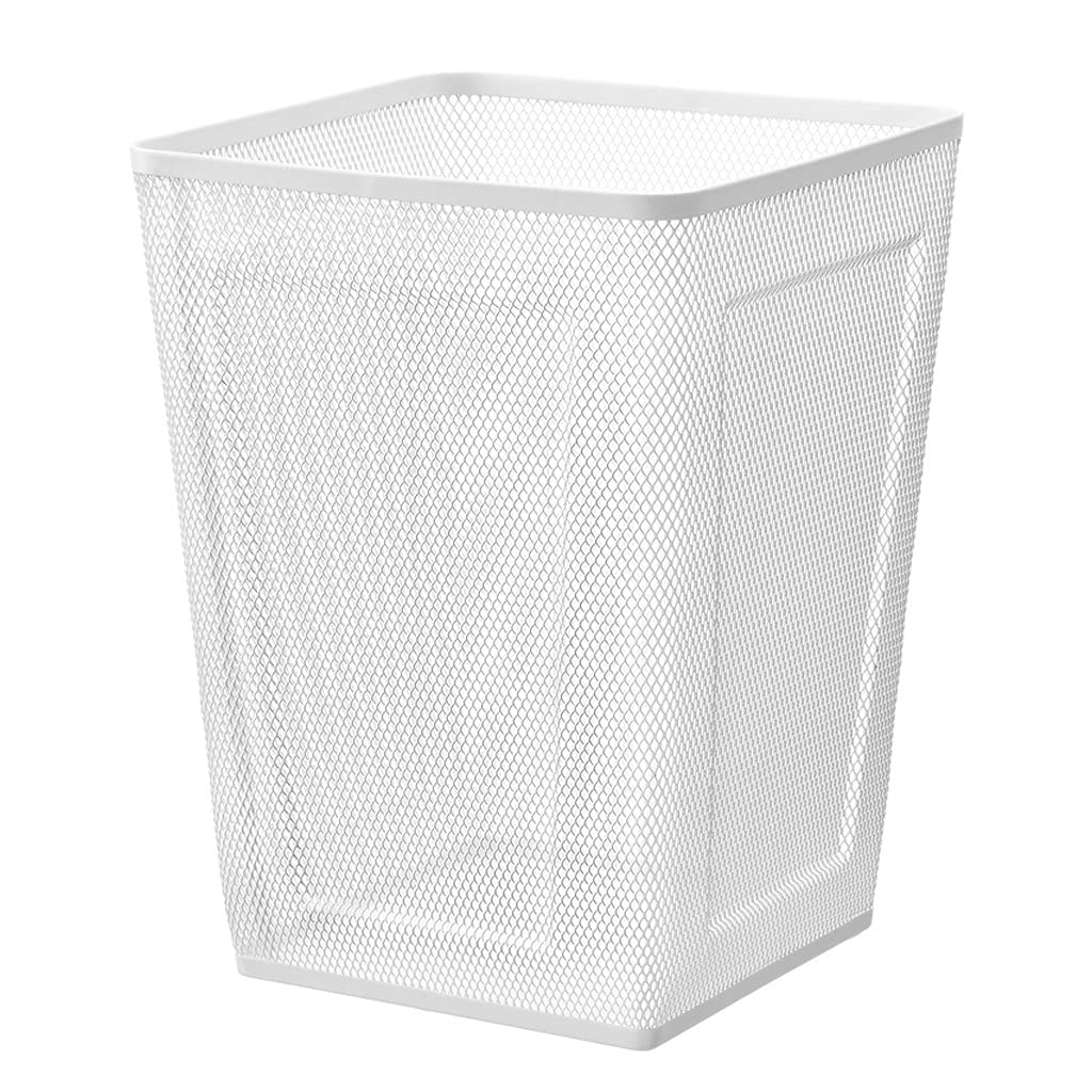 Corbeille en acier inoxydable rectangulaire blanche pour bureau et tri