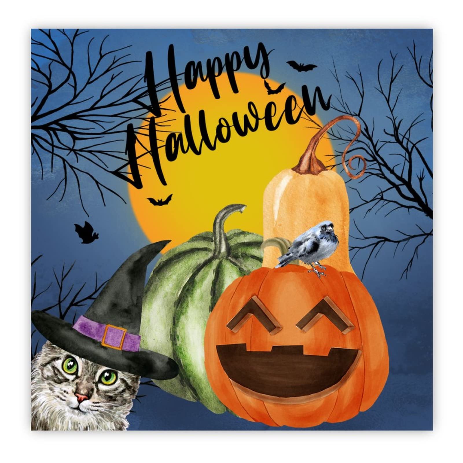 Panneau bois citrouille Halloween 40cm, le cadeau idéal pour l'automne