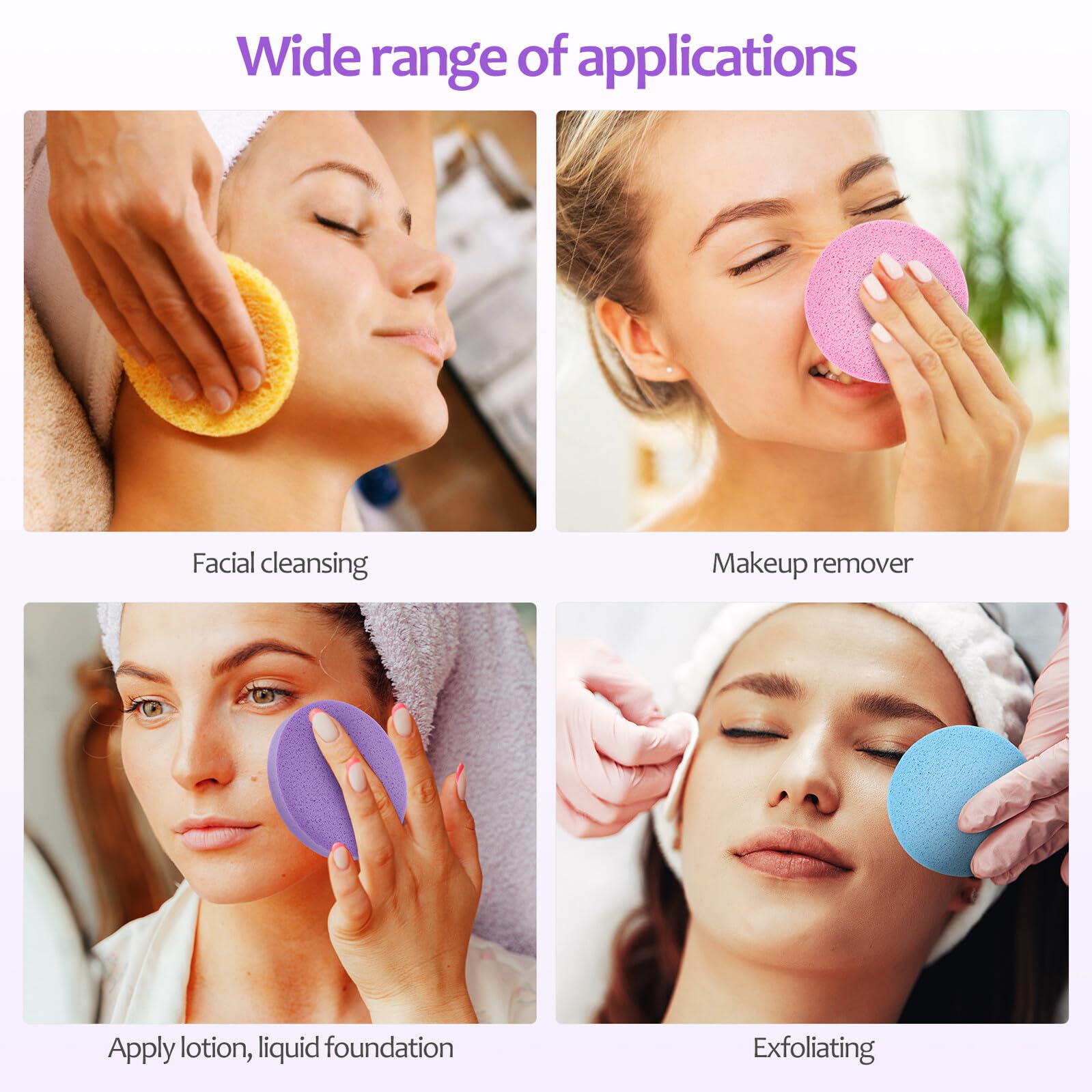 Cabilock Esponjas Faciales Comprimidas Esponjas Exfoliantes y Limpieza Facial 120 para Maquillaje para Uso Diario en Mujeres y Niñas