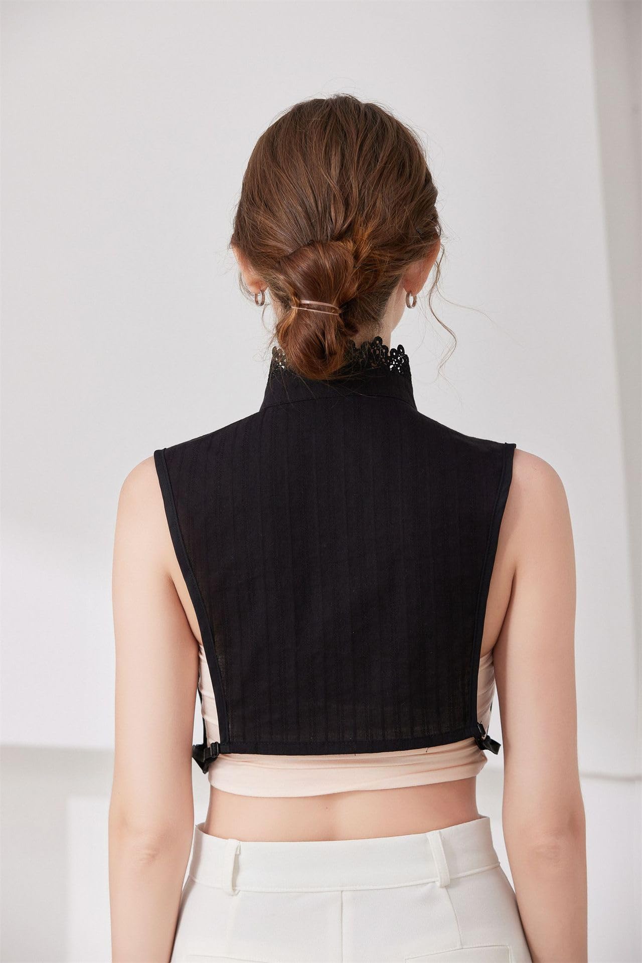 XEPST Colletto Staccabile Donna Camicia Bianca Colletto Camicia Finta Camicia sotto Donna Elegante Laccio Camicetta Mezza Camicia Colletto Falso Staccabile Decorativo Collare Colletto