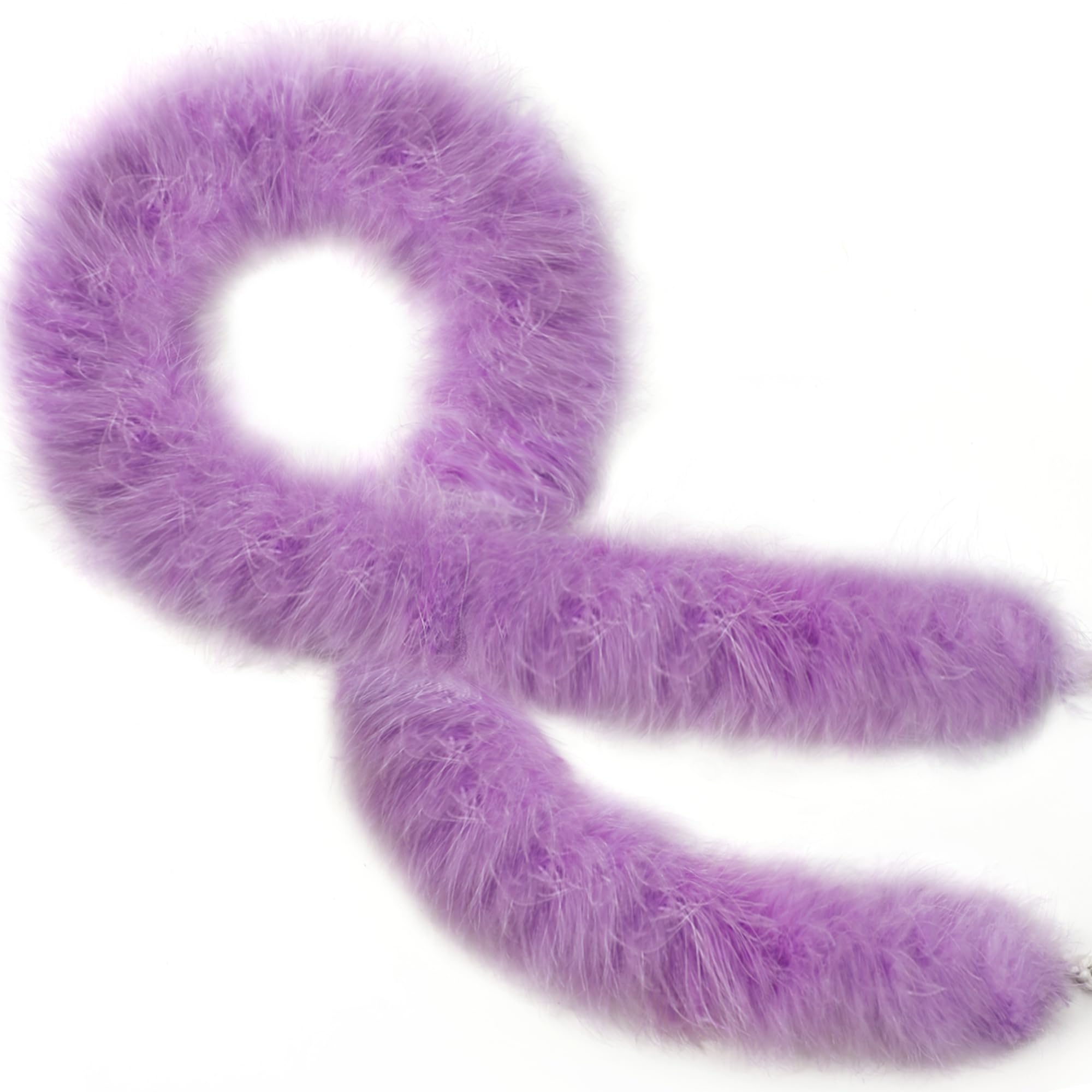 SOGUGOM Purple Marabou Feather Boa - 42g 2 Yards Boas Feather for DIY Craft, Clothes, Adults and Halloween Party Decoration(Light Purple)