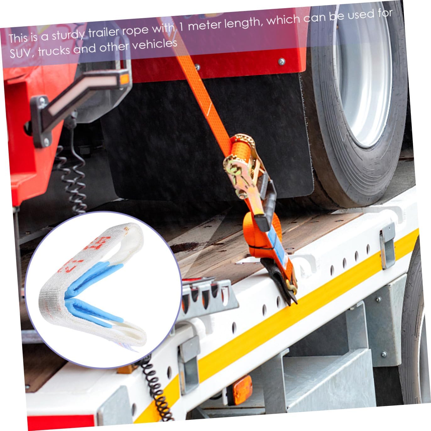 OUNONA Heavy Duty Winch Rope Car Towing Rope for Trucks Car Trailer Prevent Vibration Random Color