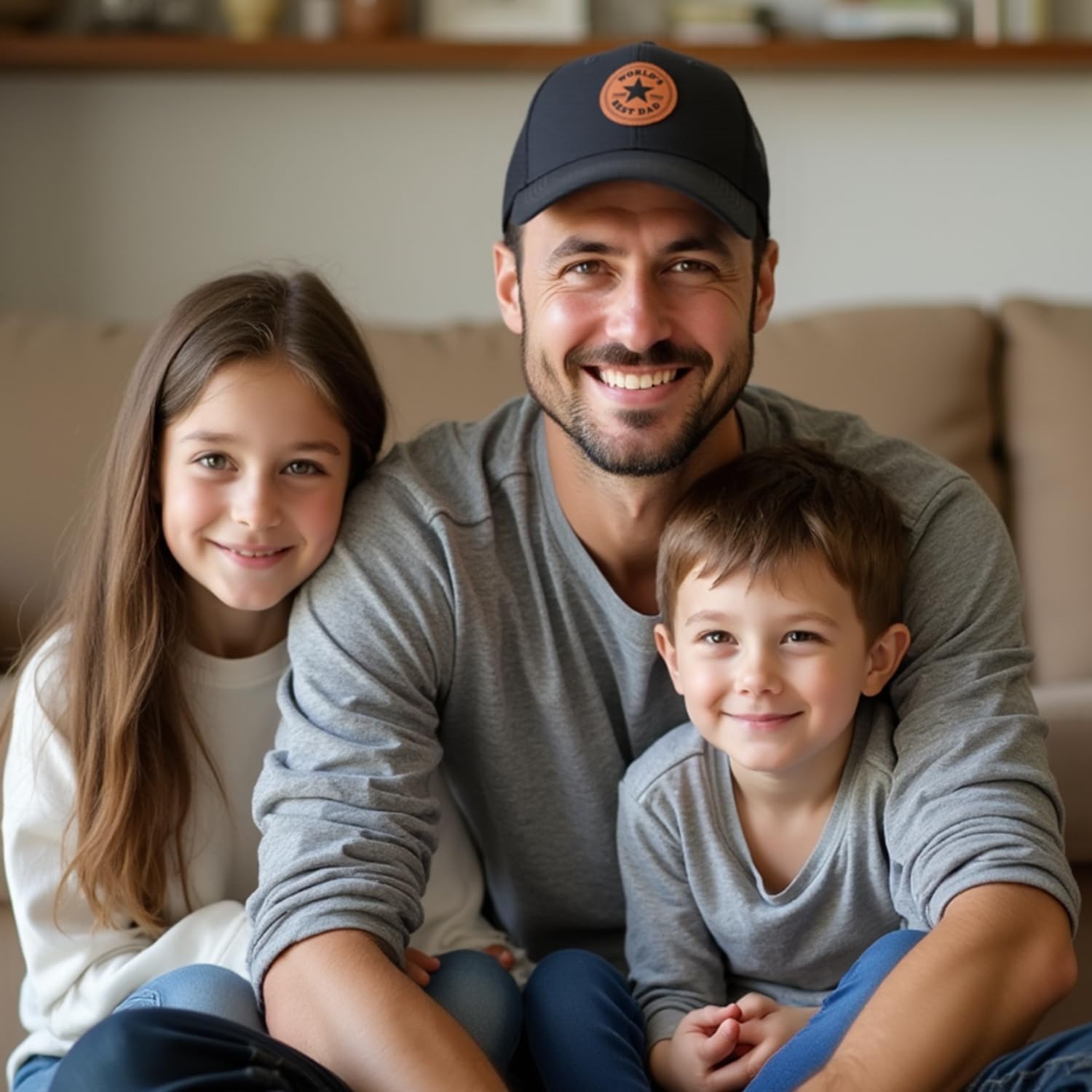 Worlds Best Dad Leather Patch Hat for Father Men, Dad Gift Hats from Daughter Son, Fathers Day Christmas Birthday Gifts - Image 4