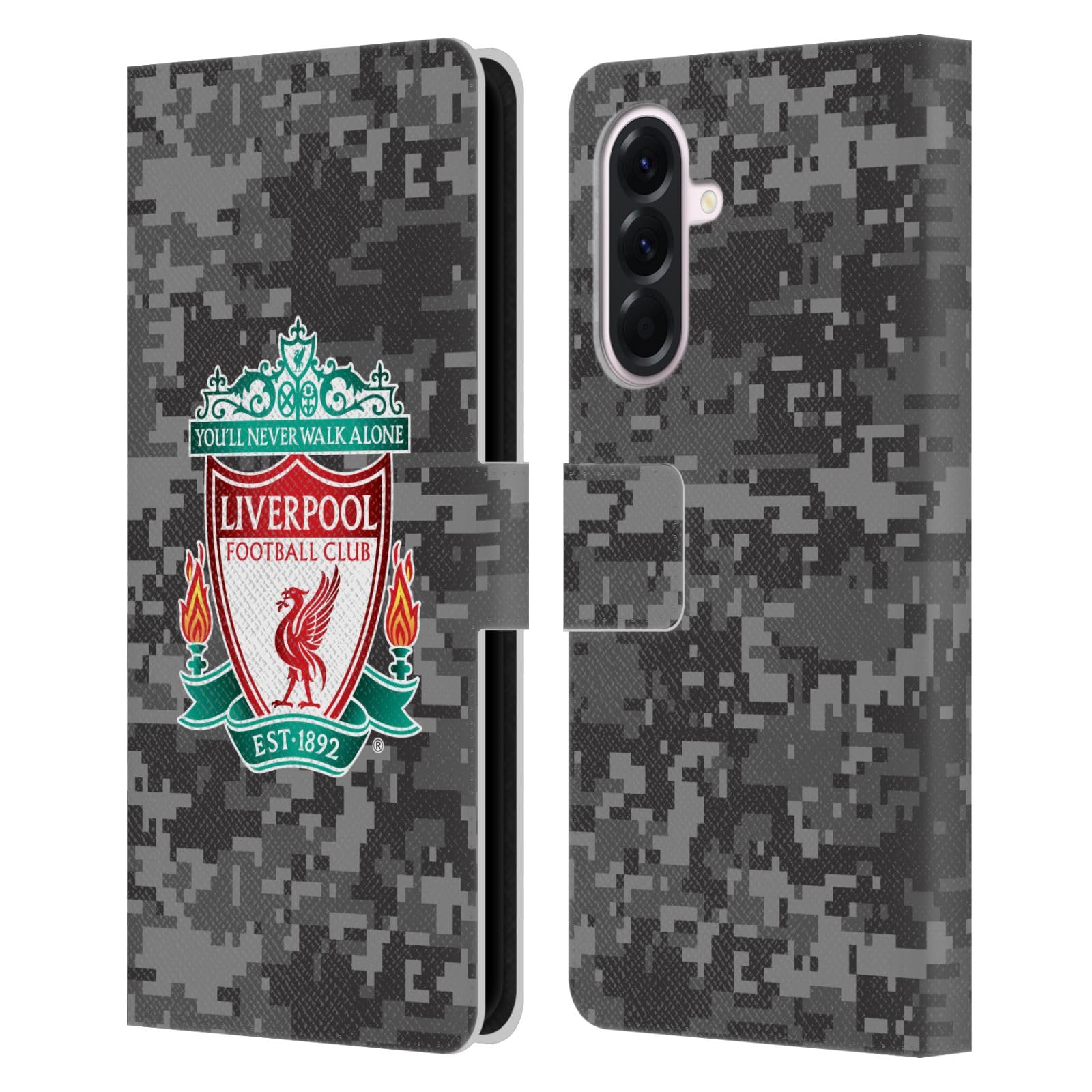 Head Case Designs Officially Licensed Liverpool Football Club Away Colours Crest Digital Camouflage Leather Wallet Case Compatible With Samsung Galaxy A56 5G