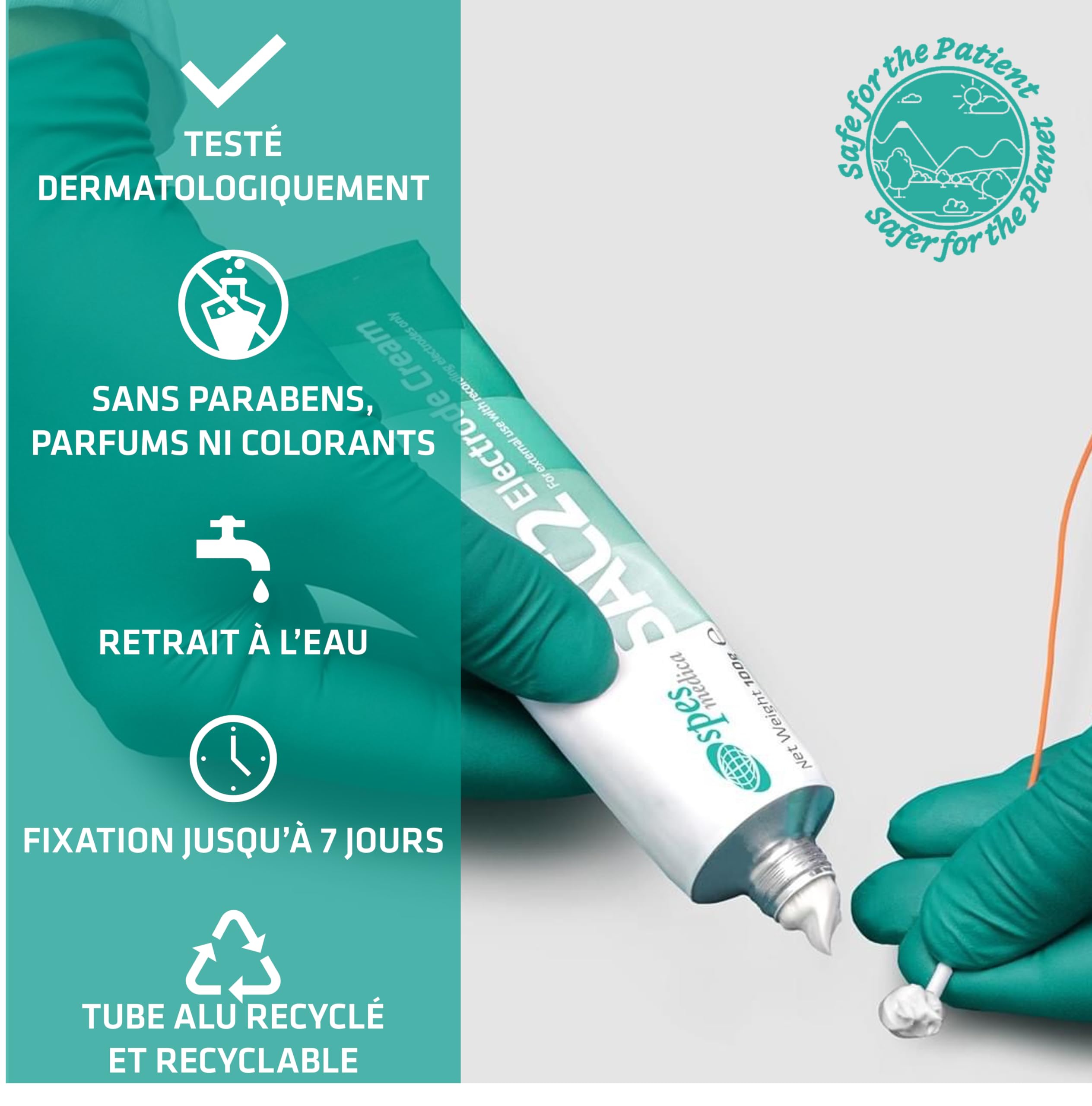 Crème adhésive longue durée pour électrodes eeg sommeil - Boite de 10 tubes