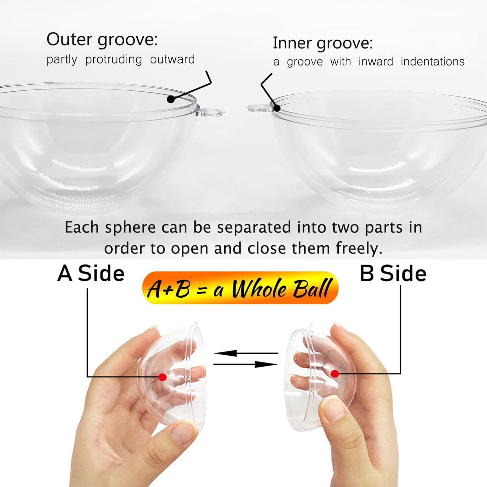 16 Bolas De Adorno Rellenables De Plástico Transparente, De 2.36 Pulgadas, Adornos De Navidad Rellenables, Bolas De árbol Para Manualidades, Perfectas Para Decoración De Navidad, Bodas, Fiestas
