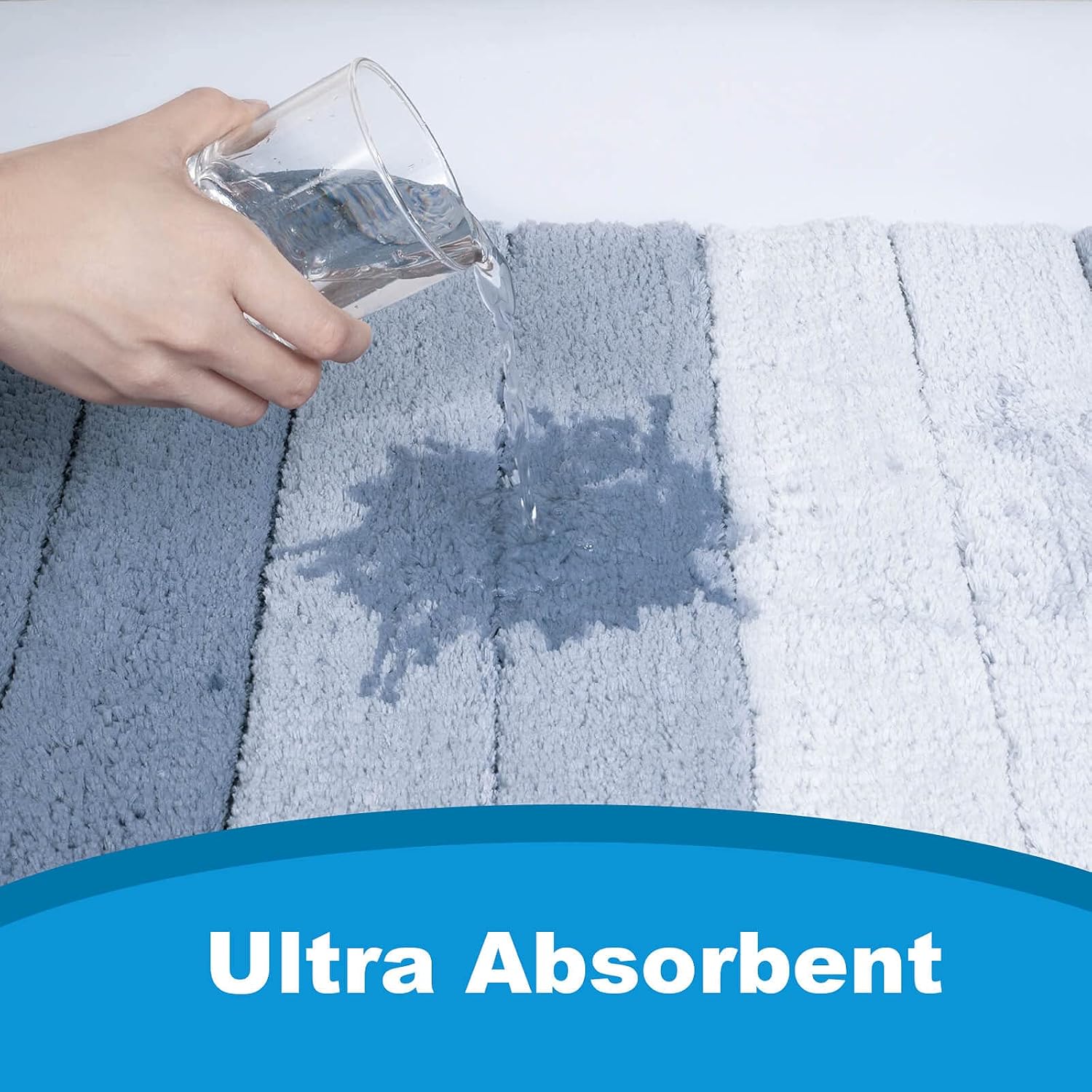 UOOKO Bath Rugs, Small Microfiber Bathroom Rugs 17" x 24", Anti Slip/Extra Soft/Strong Absorbent/Fast Drying/Machine Washable Rug for Tub Shower and Bath Room