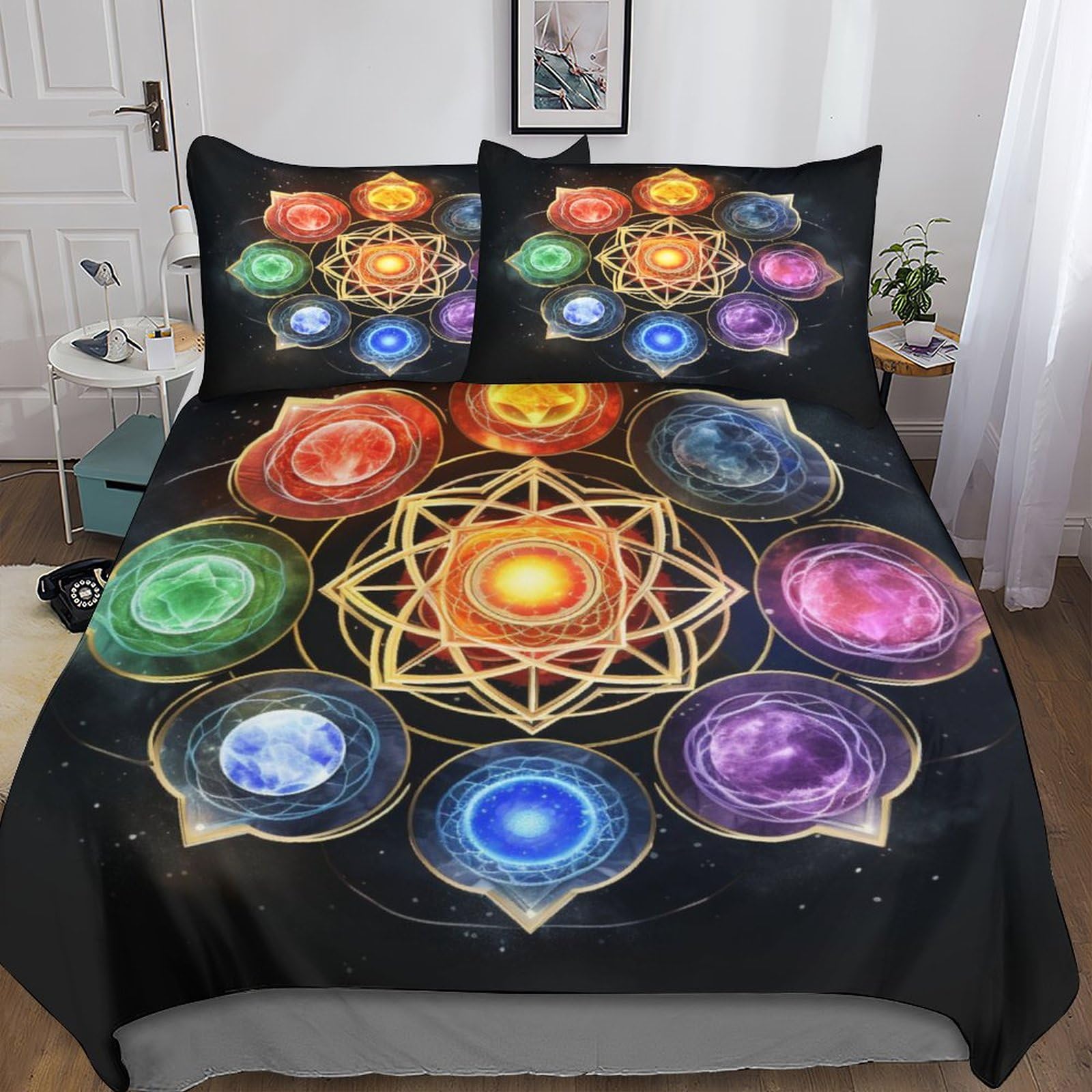 Housse de couette Chakra 3D King 220x240cm en microfibre de bohème