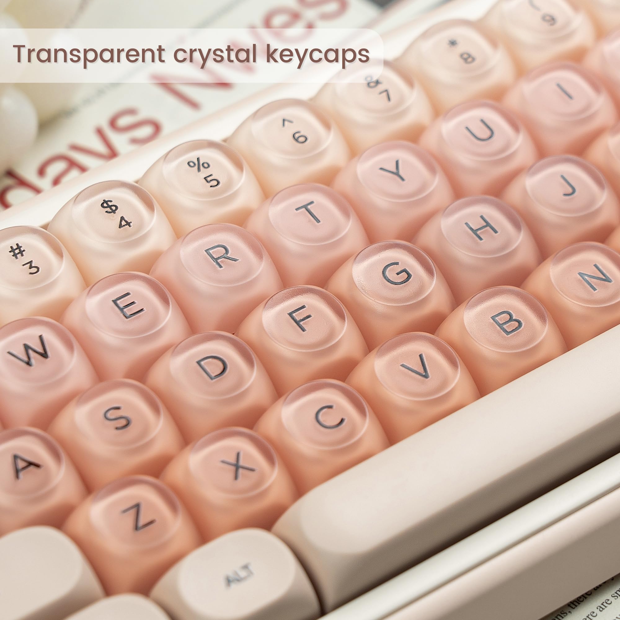 PBTキーキャップ Womier 132キー ジェリーキーキャップ MOAプロファイル 61/68/84/87/98/100 Cherry Gateron MX メカニカルキーボード用 かわいいカスタムキーキャップ